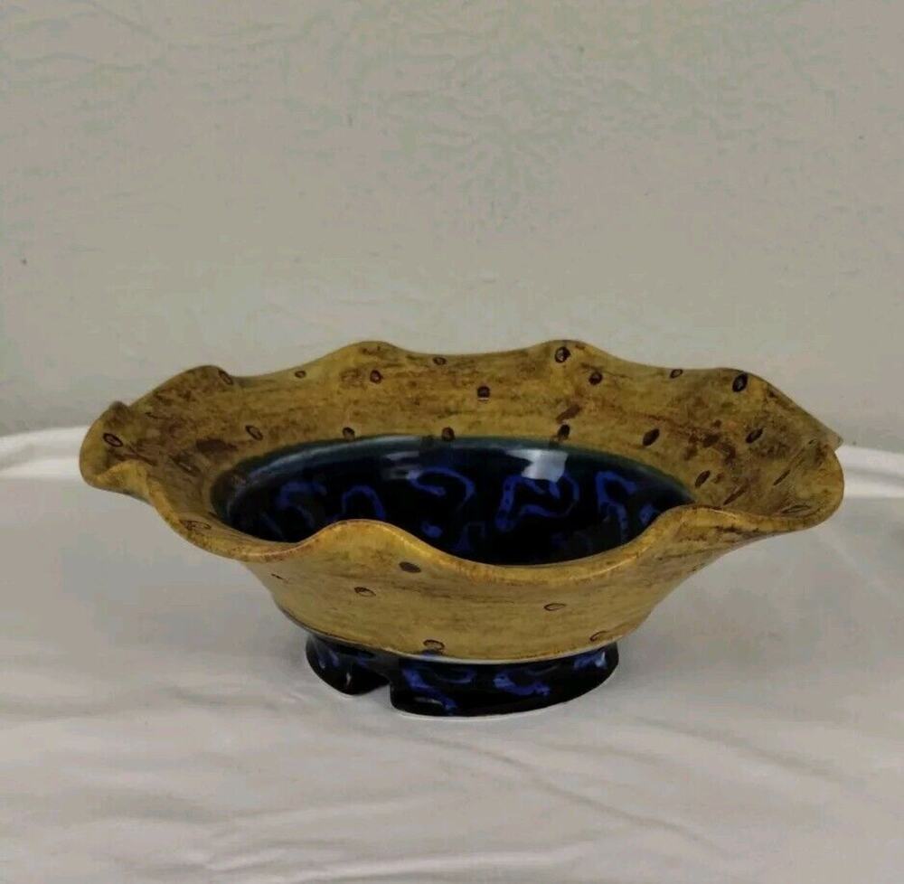 Glazed Stoneware Berry Bowl - Ceramic Colander - Handmade Sieve Pottery